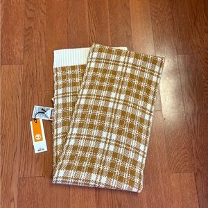 Timberland Brown and White Knit Scarf